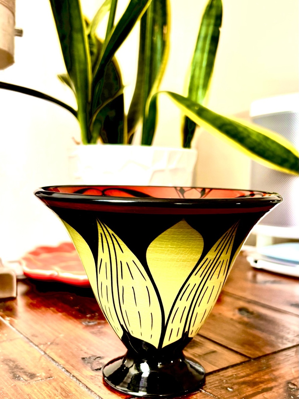 Marti Mocahbee Art Leaf Vase/Vessel Handmade Vintage Signed Thrown Porcelain